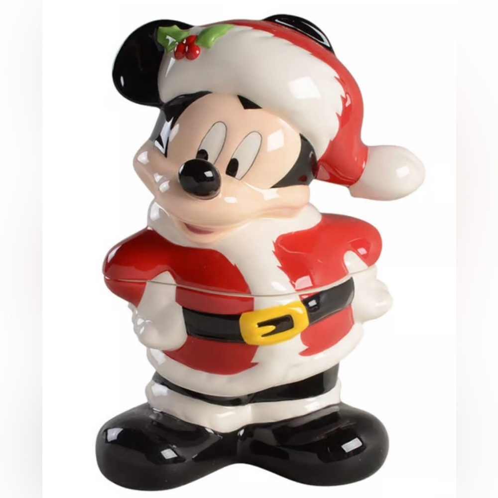 Disney Festive Mickey Mouse Santa Jar - Red and Black